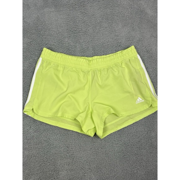 adidas Pants - Adidas Aeroready Pacer 3 Stripes Woven Training Shorts Lime IM2339 Women's Large